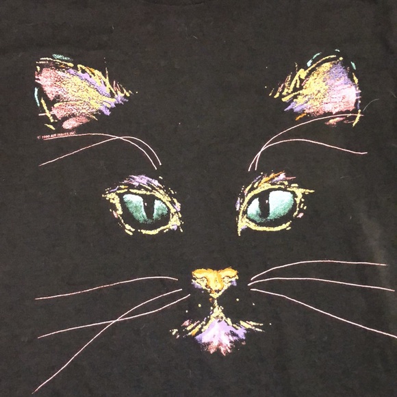 💥 Vintage 1990 Cat T-Shirt - Picture 2 of 5